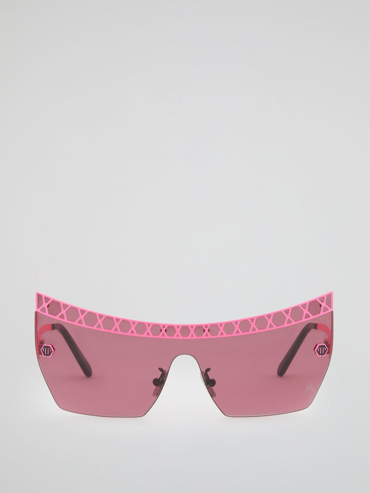 Pink Rimless Square Sunglasses