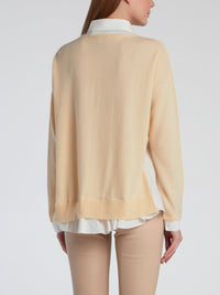 Beige Overlay Pullover