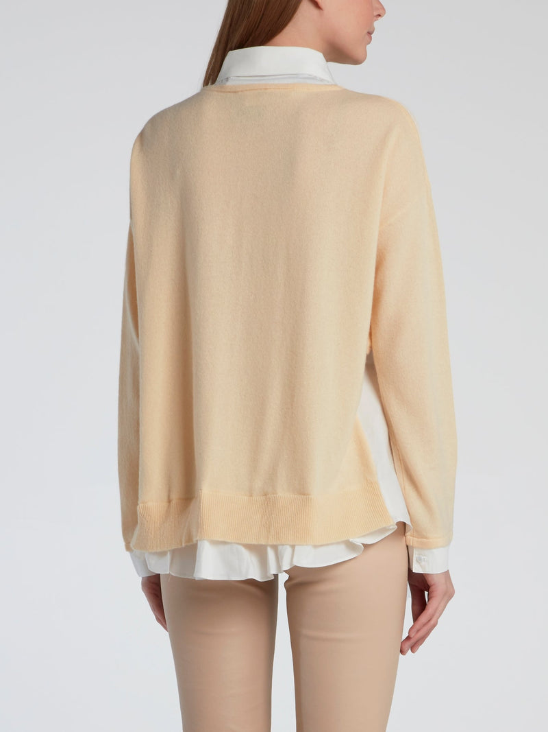 Beige Overlay Pullover