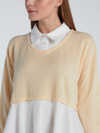 Beige Overlay Pullover