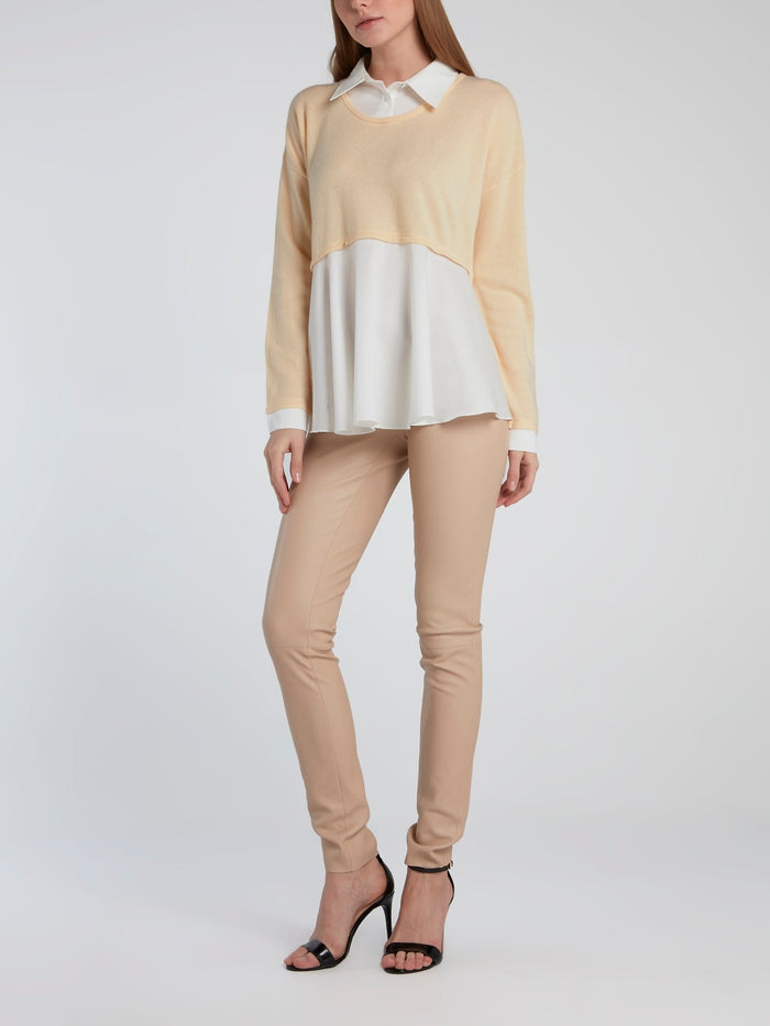 Beige Overlay Pullover