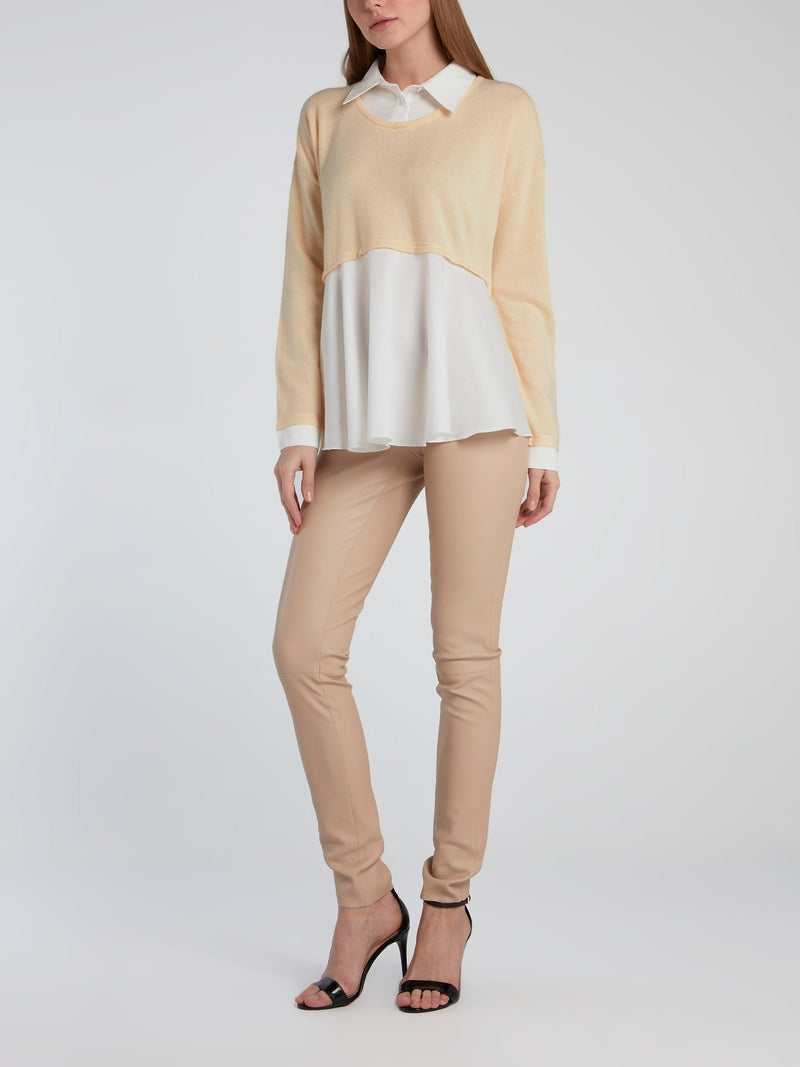 Beige Overlay Pullover