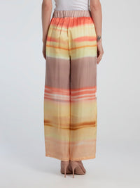 Printed Wide Leg Silk Pants