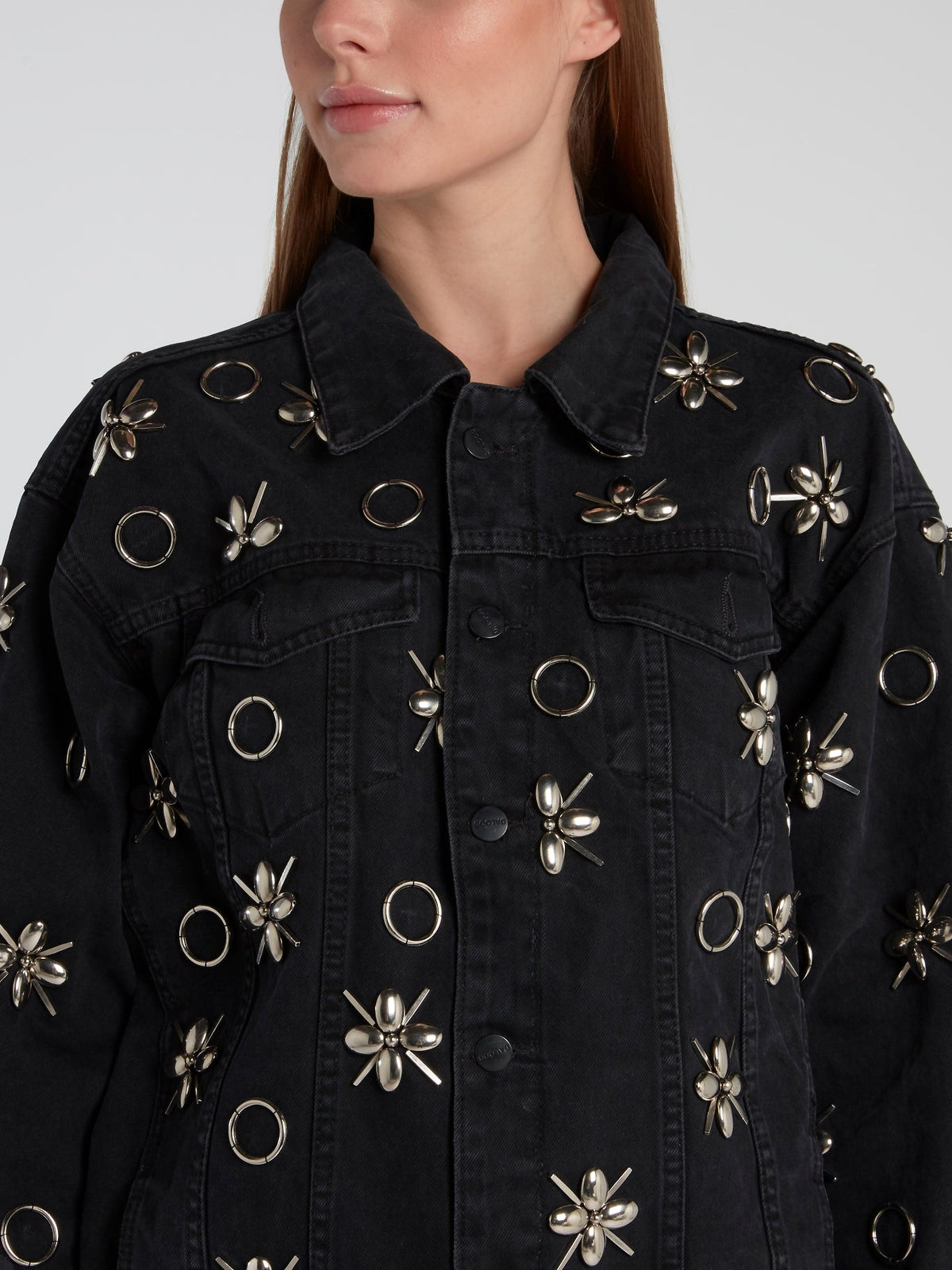 Black Embellished Denim Jacket