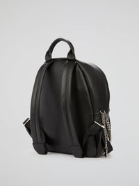 Black Leather Mini Backpack