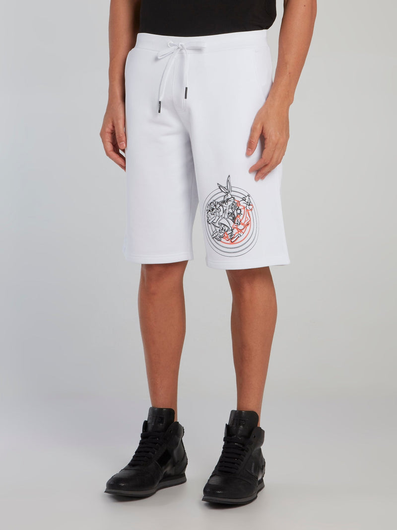 Looney Tunes White Contrast Shorts