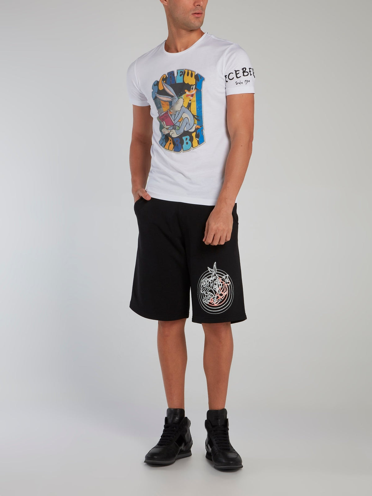 Looney Tunes Black Contrast Shorts