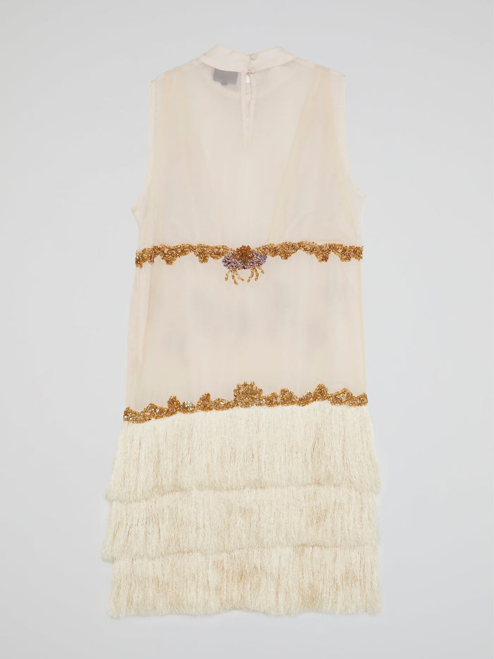 Beaded Tassel Hem Mini Dress