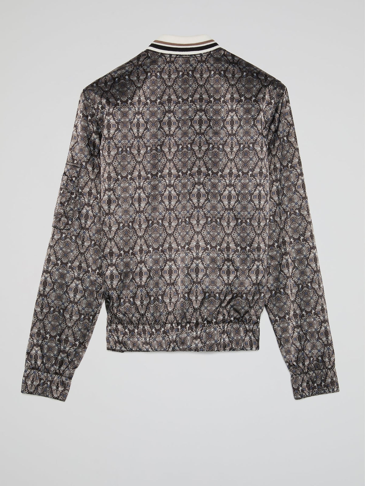 Jacquard Print Zip Up Jacket