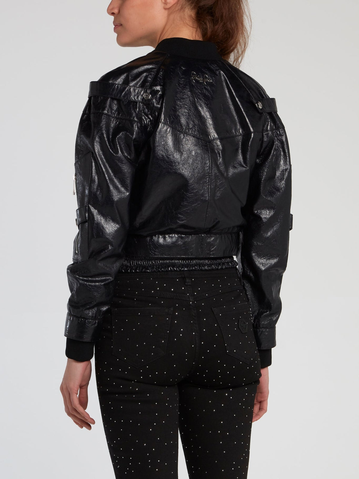 Black Lambskin Bomber Jacket