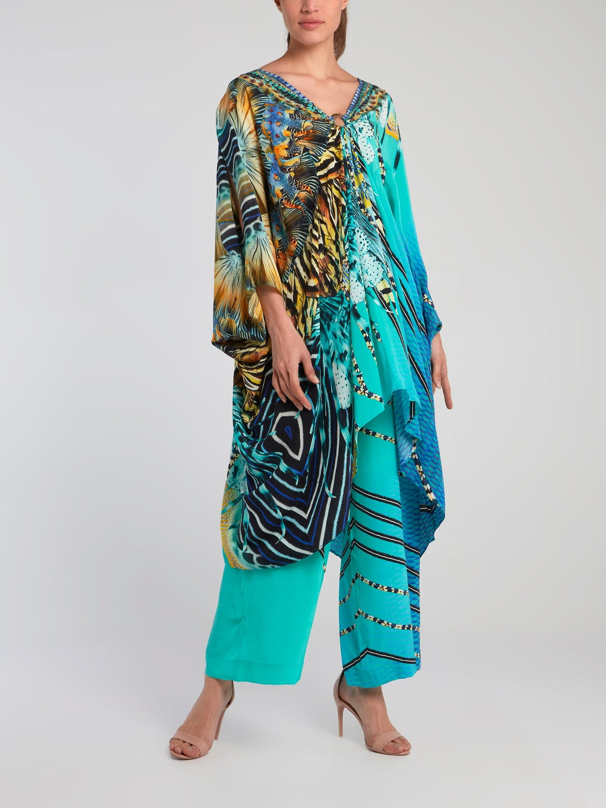 Tie Waist Silk Palazzo Pants