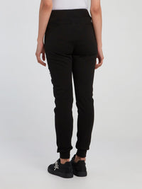 Black Ring Embellished Running Trousers