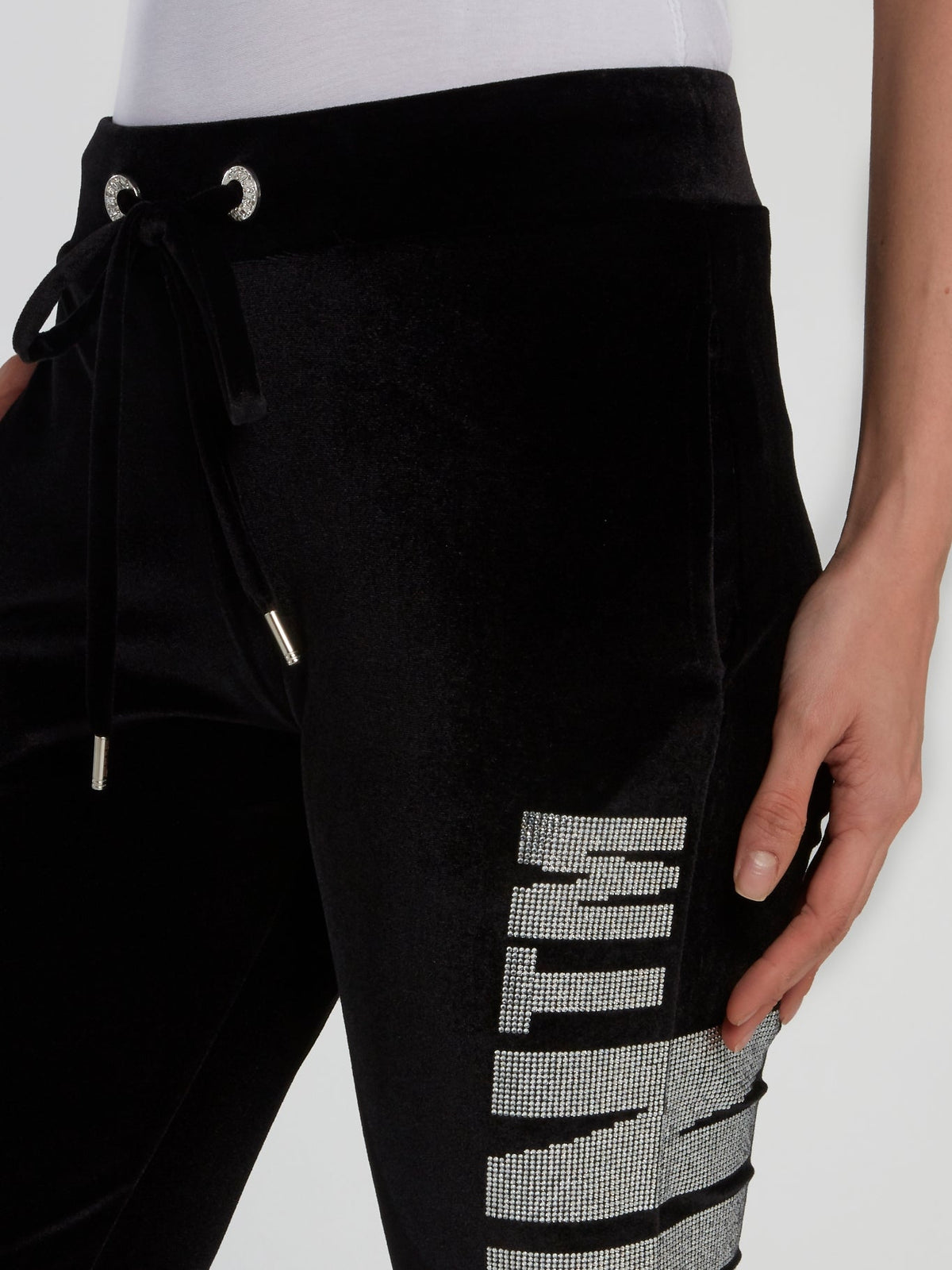 Black Strass Logo Running Trousers