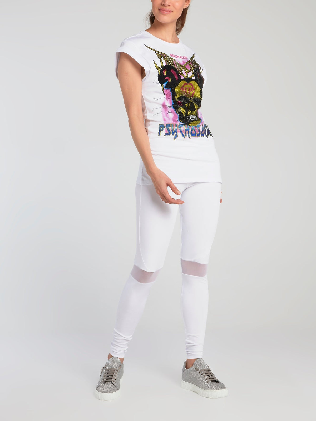 Rock PP White Cap Sleeve T-Shirt