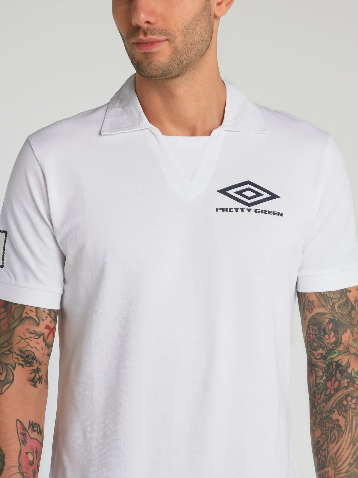 Pretty Green x Umbro White Polo Shirt