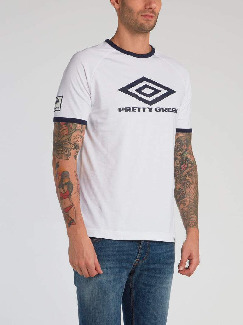 Pretty Green x Umbro White Contrast Trim T-Shirt