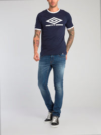 Pretty Green x Umbro Navy Contrast Trim T-Shirt