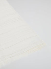 White Frayed Lurex Stole