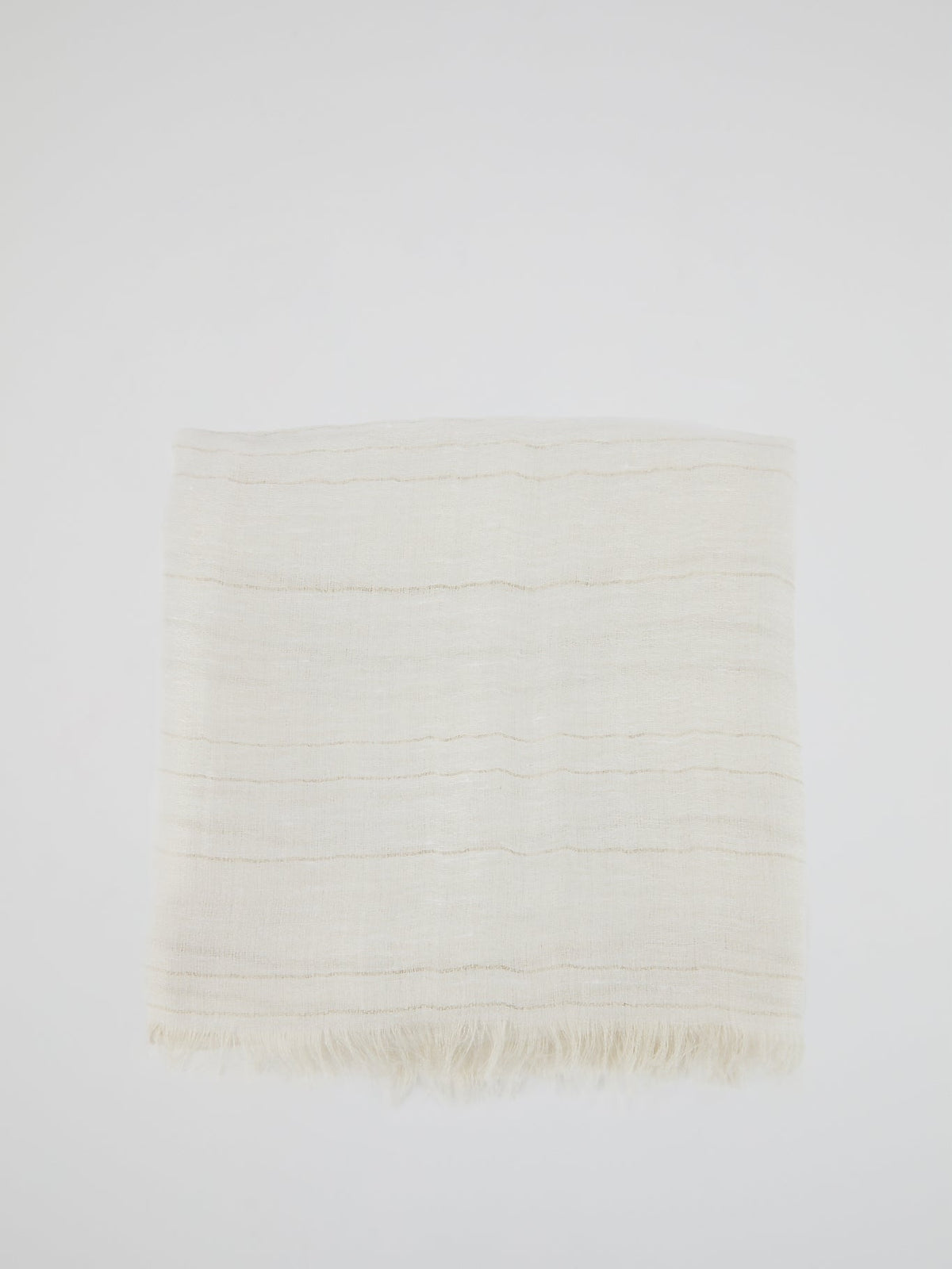 White Frayed Lurex Stole