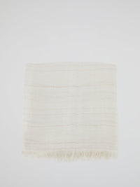 White Frayed Lurex Stole