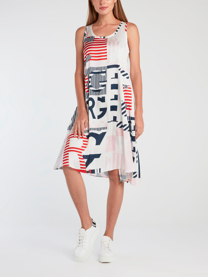 Logo Stripe Tank Dress