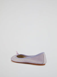 Purple Leather Ballerina Shoes