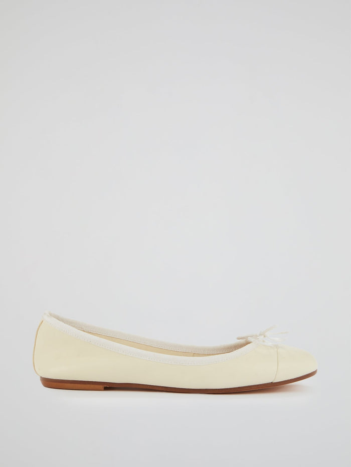 White Leather Ballerina Shoes