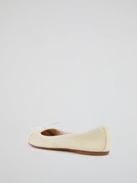 White Leather Ballerina Shoes