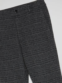 Grey Check Cuffed Pants