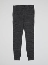 Grey Check Cuffed Pants