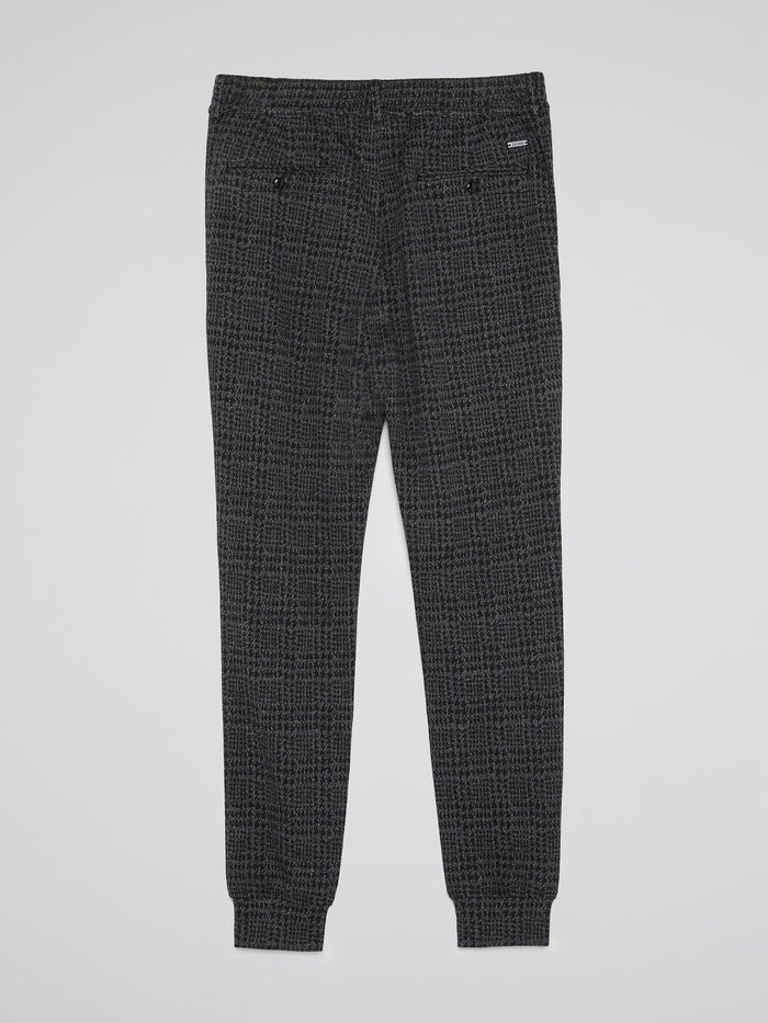 Grey Check Cuffed Pants