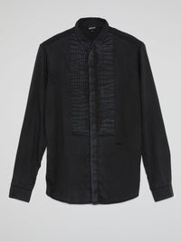 Black Accordion Bib Shirt