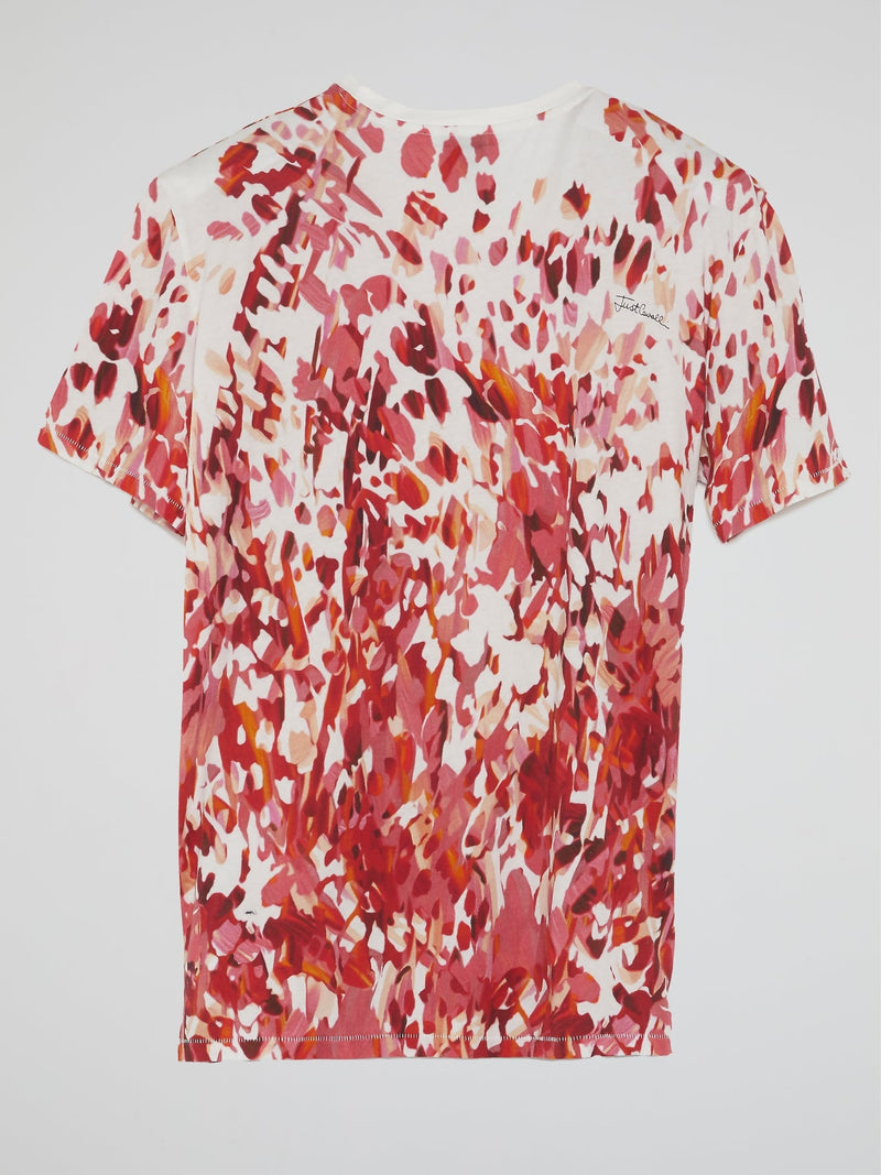 Red Abstract Print T-Shirt