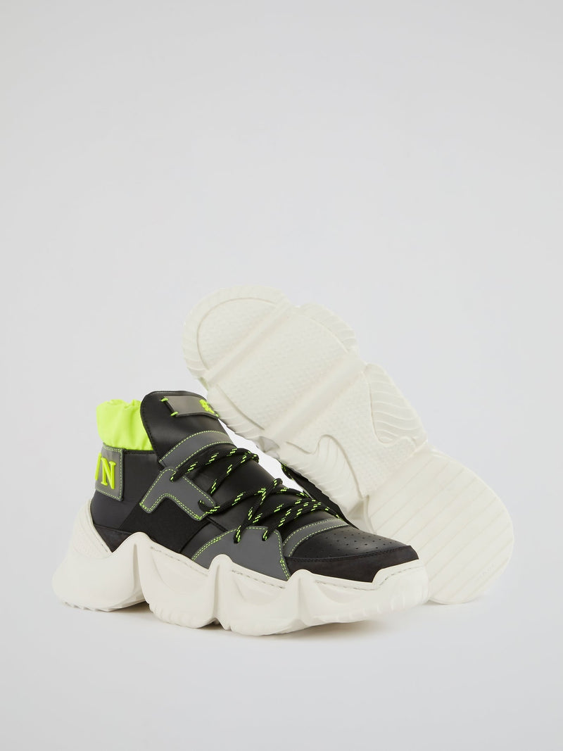 Runner Monster Black Chunky Sole Sneakers