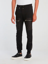 Black Zipper Pocket Sweatpants