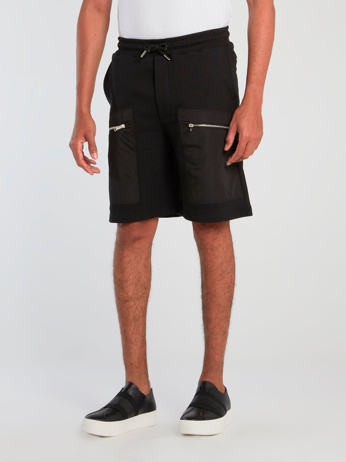 Black Zipper Pocket Core Shorts