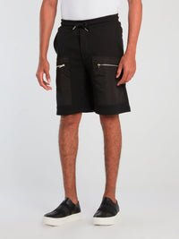 Black Zipper Pocket Core Shorts