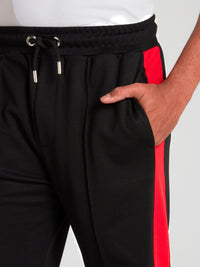 Black Drawstring Acetate Sweatpants