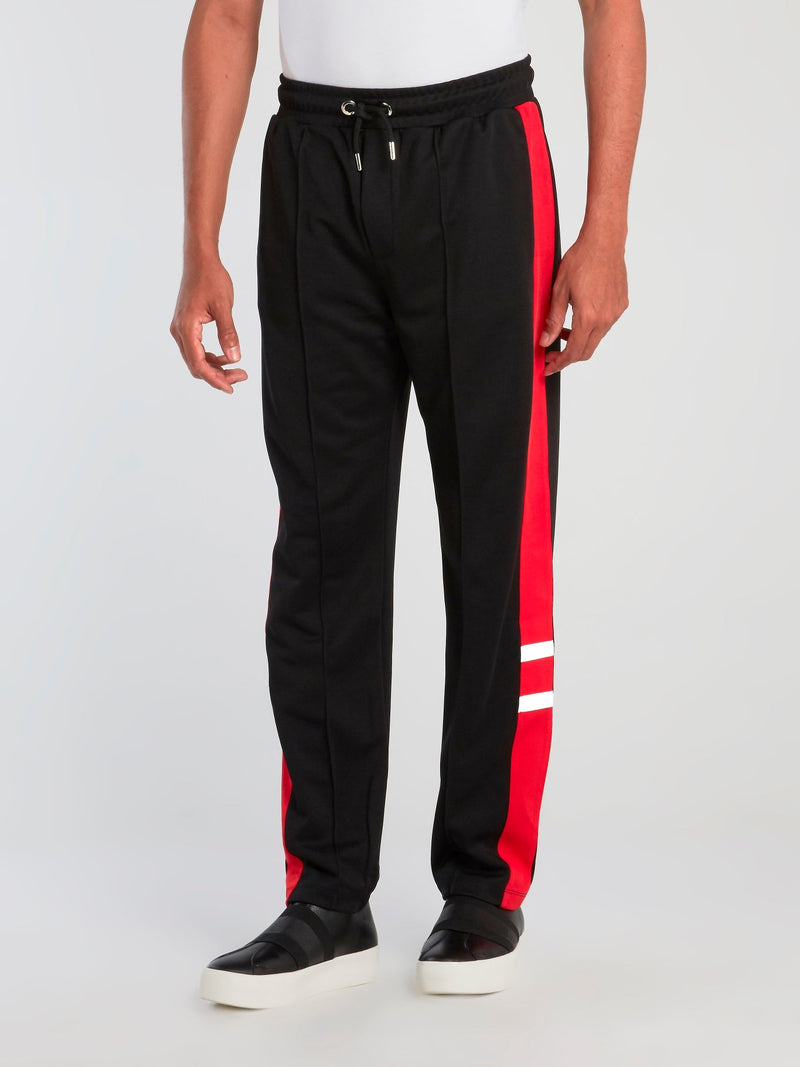 Black Drawstring Acetate Sweatpants