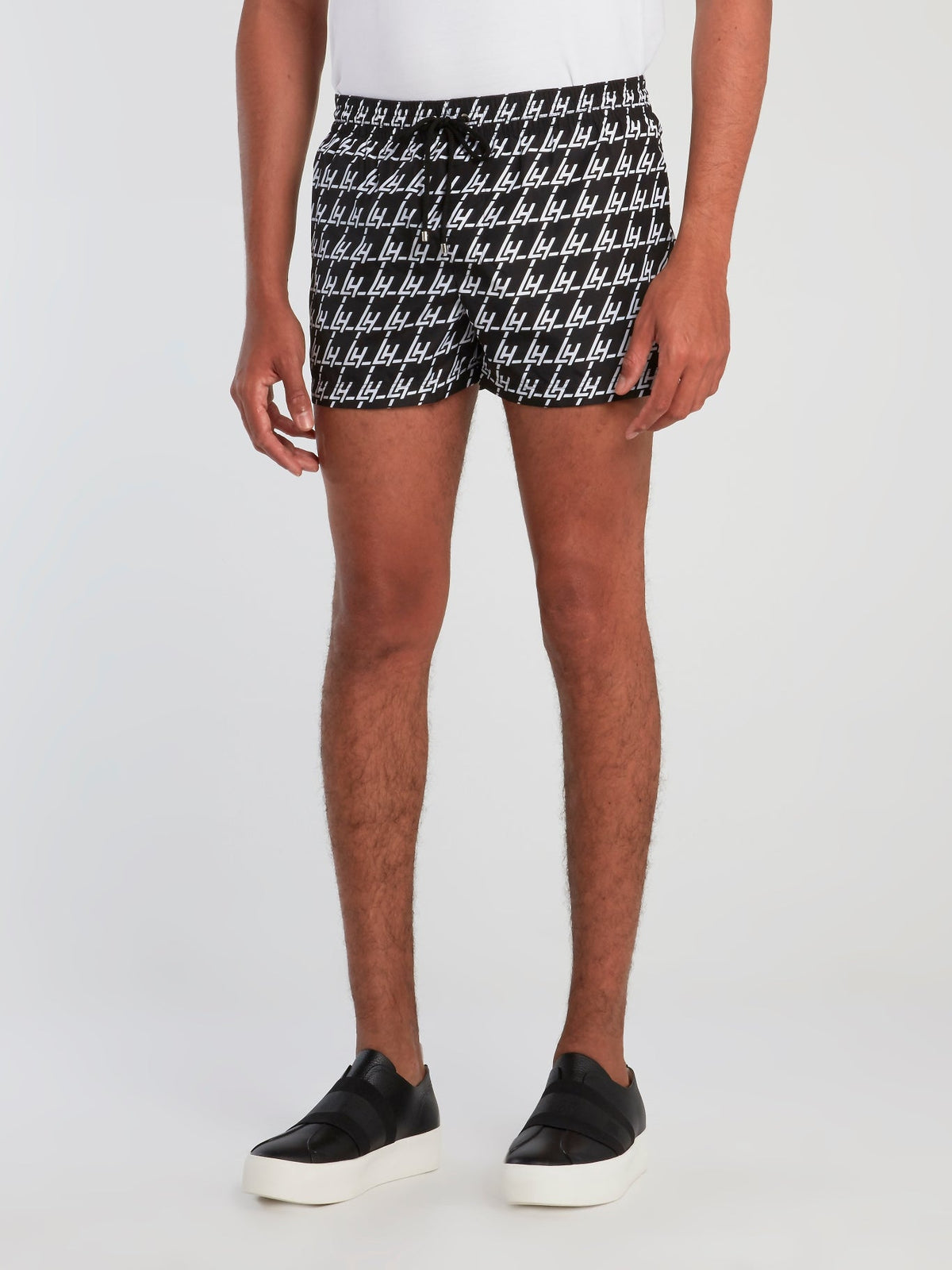 Monogram Print Drawstring Swim Shorts