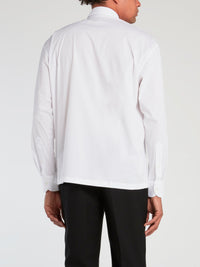 White Velcro Patch Long Sleeve Shirt