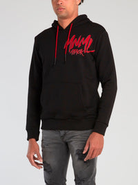 Black Shark Print Retro Hoodie