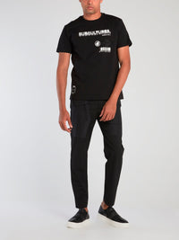 Black Subculture Print T-Shirt