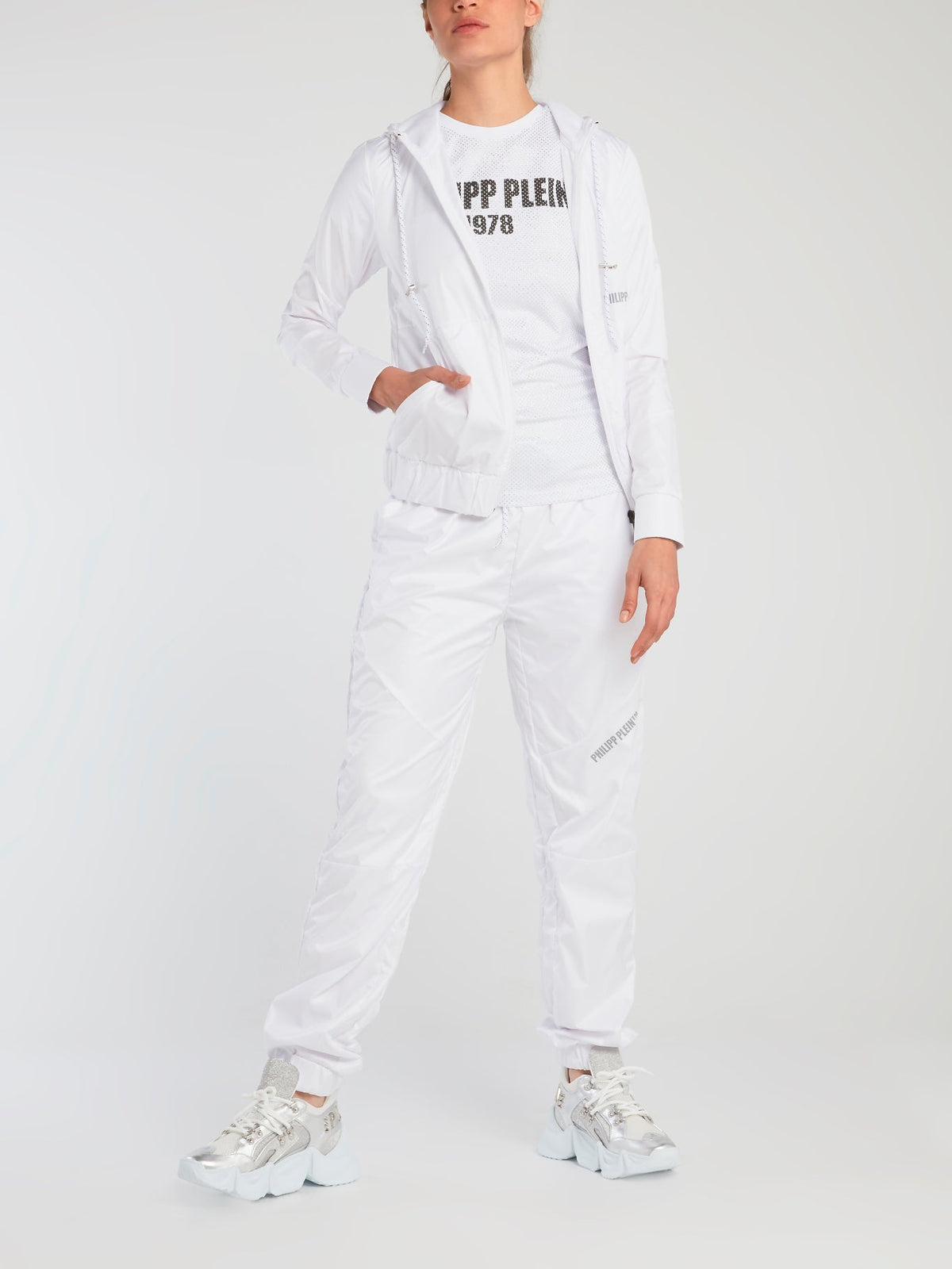 White Nylon Track Jacket