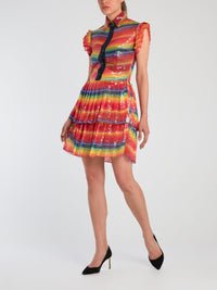 Rainbow Paillette Mini Dress