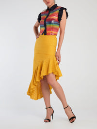 Yellow Asymmetric Mermaid Skirt