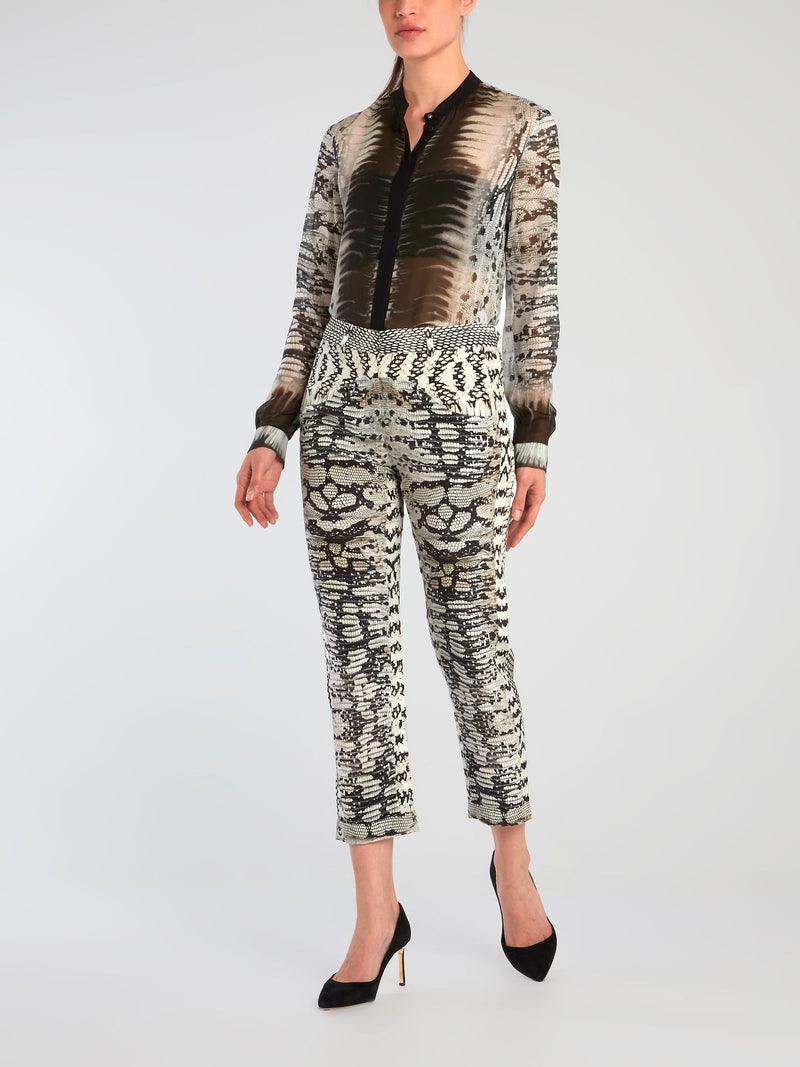 Reptilian Print Capri Pants