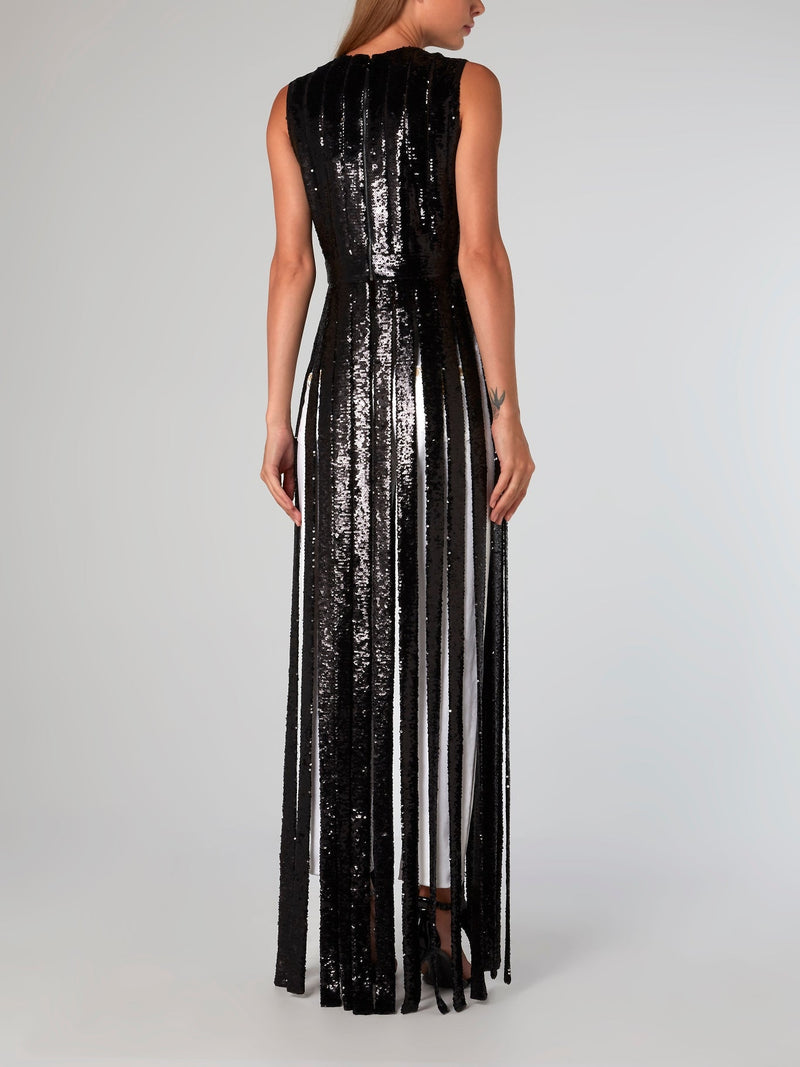 Black Sequin Maxi Dress