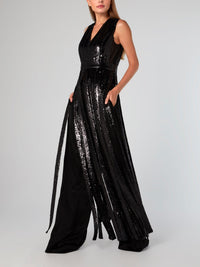 Black Sequin Maxi Dress