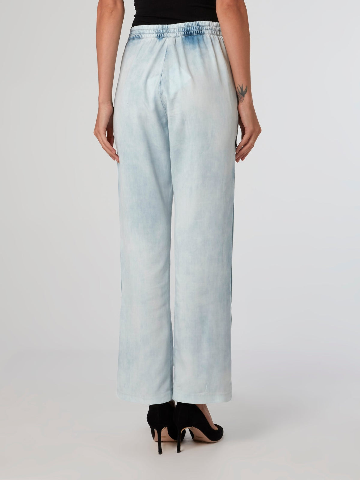 Acid Wash Tencel Button Pants